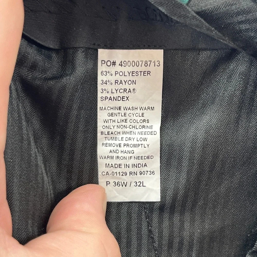 Lauren Ralph Lauren Dress Pants Mens 36x32 Grey Glen Plaid Stretch Preppy Office